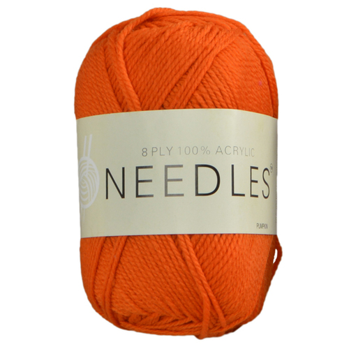 [#2201 Pumpkin] 100g Knitting Yarn 8 Ply Super Soft Acrylic Knitting Wool Solid Multi Colours