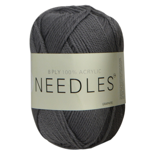 [#2208 Graphite] 100g Knitting Yarn 8 Ply Super Soft Acrylic Knitting Wool Solid Multi Colours