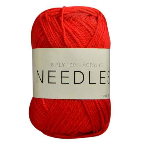[#2210 True Red] 100g Knitting Yarn 8 Ply Super Soft Acrylic Knitting Wool Solid Multi Colours