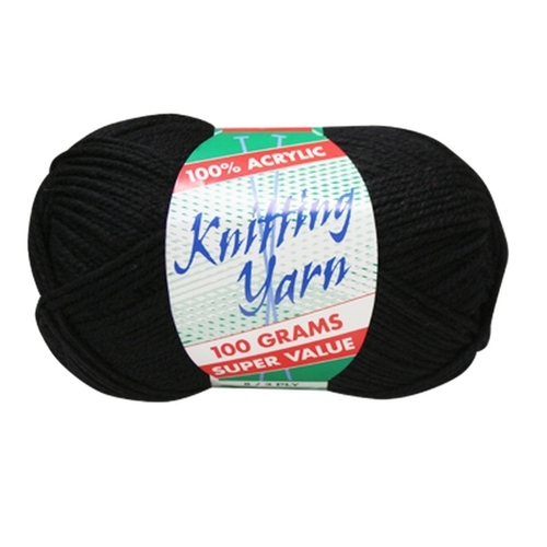 [#038 Black - Yatsal] 100g Knitting Yarn 8 Ply Super Soft Acrylic Knitting Wool Solid Multi Colours