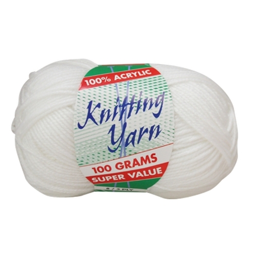 [#039 White - Yatsal] 100g Knitting Yarn 8 Ply Super Soft Acrylic Knitting Wool Solid Multi Colours