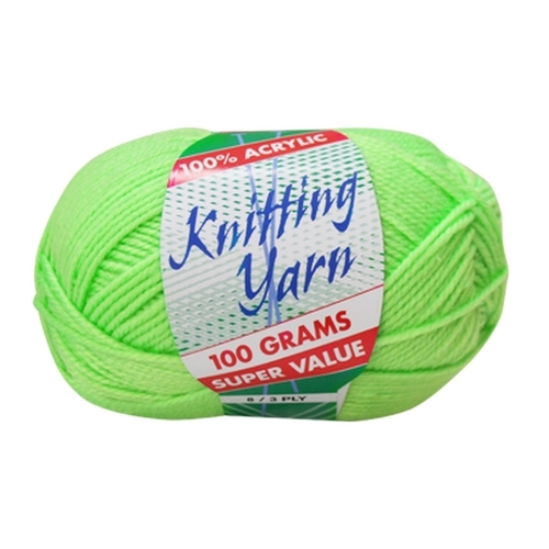 [#053 Fluro Green - Yatsal] 100g Knitting Yarn 8 Ply Super Soft Acrylic Knitting Wool Solid Multi Colours