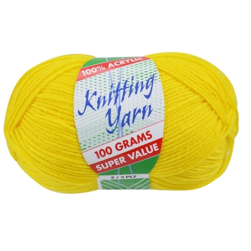 [#110 Yellow - Yatsal] 100g Knitting Yarn 8 Ply Super Soft Acrylic Knitting Wool Solid Multi Colours