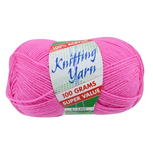 [#111 Lolly Pink - Yatsal] 100g Knitting Yarn 8 Ply Super Soft Acrylic Knitting Wool Solid Multi Colours