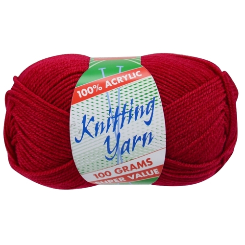 [#113 Cherry - Yatsal] 100g Knitting Yarn 8 Ply Super Soft Acrylic Knitting Wool Solid Multi Colours