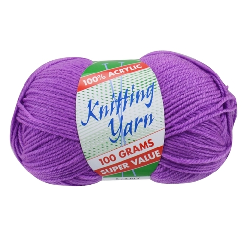 [#114 Purple - Yatsal] 100g Knitting Yarn 8 Ply Super Soft Acrylic Knitting Wool Solid Multi Colours