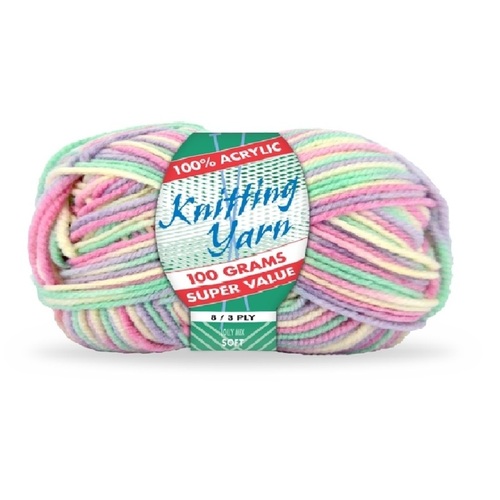 [#166 Lolly Mix (Multi) -Yatsal] 100g Knitting Yarn 8 Ply Super Soft Acrylic Knitting Wool Solid Multi Colours