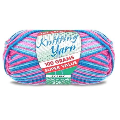 [#252 Fairy Mix (Multi) -Yatsal] 100g Knitting Yarn 8 Ply Super Soft Acrylic Knitting Wool Solid Multi Colours