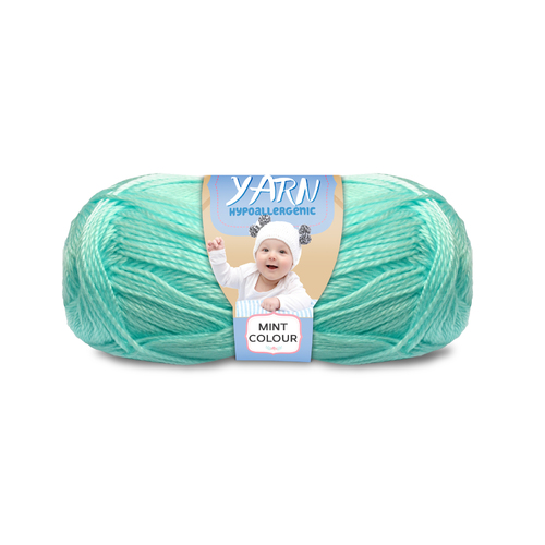 [#259 Mint - Yatsal Baby] 100g Knitting Yarn 3 Ply Super Soft Acrylic Knitting Wool Solid Multi Colours