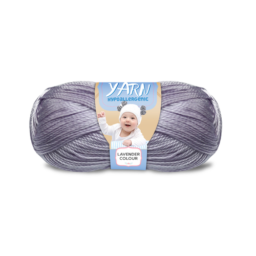[#261 Lavender - Yatsal Baby] 100g Knitting Yarn 3 Ply Super Soft Acrylic Knitting Wool Solid Multi Colours
