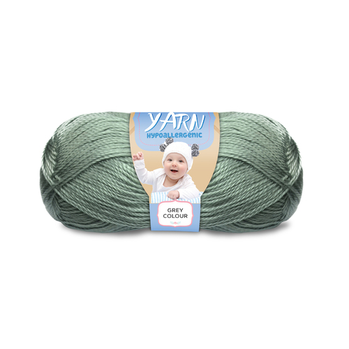 [#262 Grey - Yatsal Baby] 100g Knitting Yarn 3 Ply Super Soft Acrylic Knitting Wool Solid Multi Colours