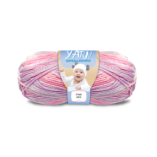 [#264 Pink (Multi)-Yatsal Baby] 100g Knitting Yarn 3 Ply Super Soft Acrylic Knitting Wool Solid Multi Colours