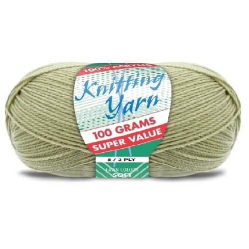 [#291 Fawn - Yatsal] 100g Knitting Yarn 8 Ply Super Soft Acrylic Knitting Wool Solid Multi Colours