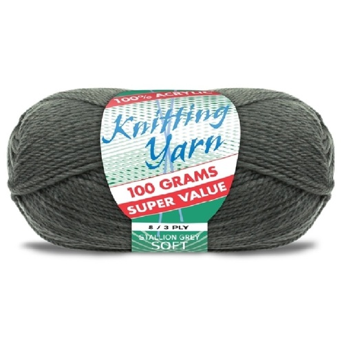 [#293 Deep Grey - Yatsal] 100g Knitting Yarn 8 Ply Super Soft Acrylic Knitting Wool Solid Multi Colours
