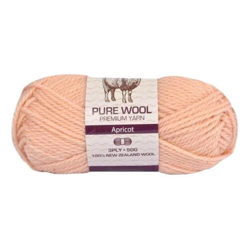 [#978 Apricot - Wool (50g)] 100g Knitting Yarn 3 Ply Super Soft Acrylic Knitting Wool Solid Multi Colours