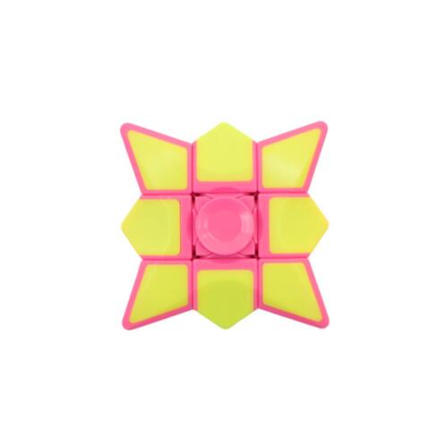 Fidget Toys Sensory ADHD Autism Stress Relief Hand Fidget Kids Adult  - [ Cube Spinner - Yellow/Pink]