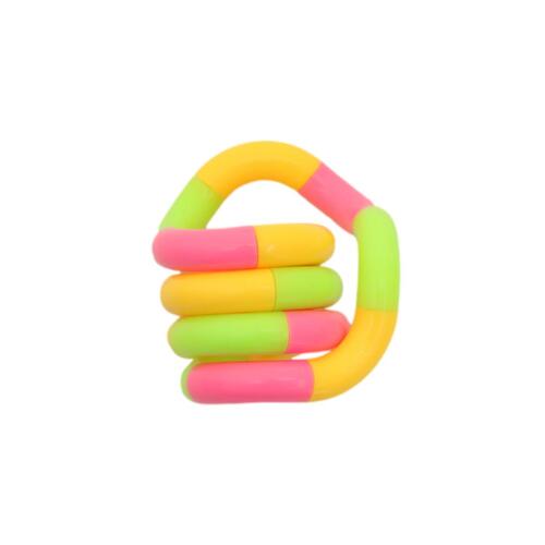 Fidget Toys Sensory ADHD Autism Stress Relief Hand Fidget Kids Adult  - [Tangle Twist - PNK YEL GRN ]