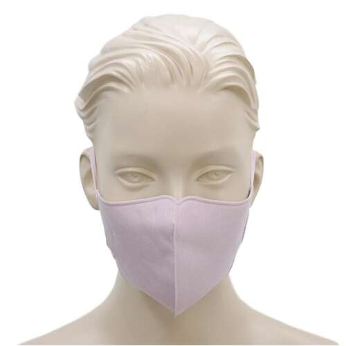 Adult Unisex Reusable Cloth Cotton Face Mask 3 Layers 3D Shaped Fabric Washable [Design: Plain - Lilac]