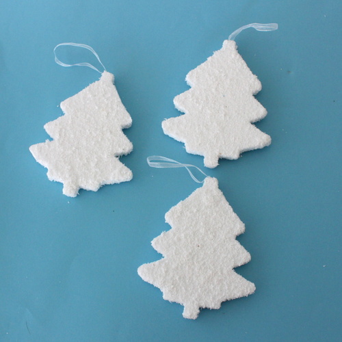 24pcs White Foam Christmas Tree Hanging Ornament Dove Tree Craft XMAS Decoration
