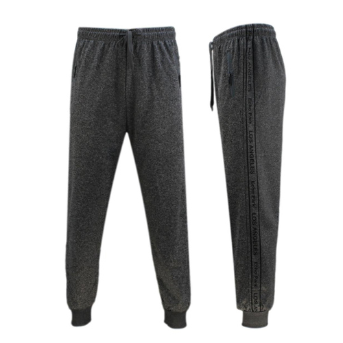 Men's Track Pants Jogger Cuffed Trousers Trackies Sweat Pants - LOS ANGELES [Size: S] [Colour: Dark Grey]