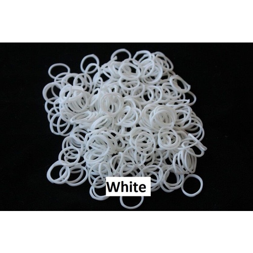 600+ Loom Bands Kit Refill w Hook S-Clips [Colour: White] [Type: Clear Colours (600pcs)]