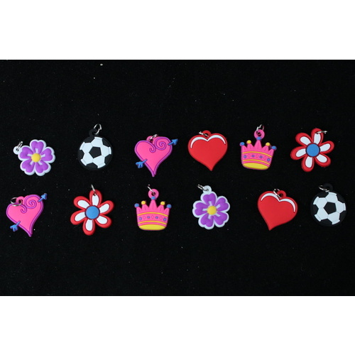 Loom Band Bracelet Charms w Rings Letters Alphabet Beads Craft + S Clips [Type: 12 Charms Pack - Design A] 