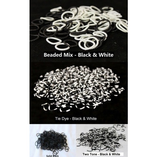 600+ Loom Bands Kit Refill w Hook S-Clips [Colour: Black] [Type: Solid Colours (600pcs)] 