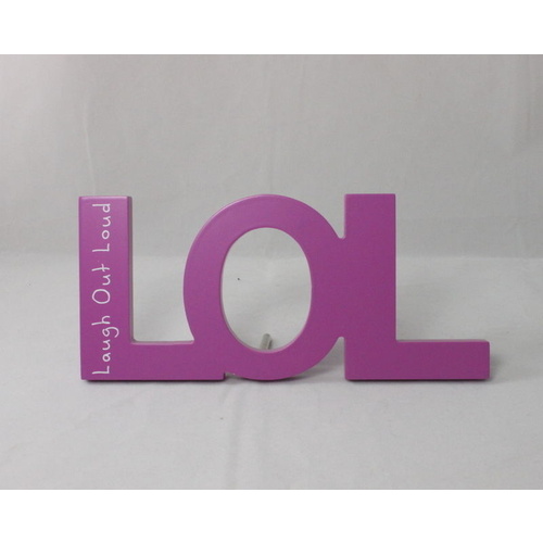 Wooden Words Text Abbreviation Freestanding/Hanging - LOL 'Laugh Out Loud' (P)
