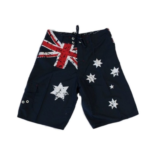 Adult Mens Board Shorts Australian Australia Day Souvenir Beach Shorts – Flag  [Size: S]