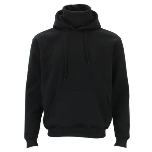 FIL Men's Pullover Hoodie Snood Face Mask Wrap Turtleneck Ninja Jumper Sweater [Size: S] [Colour: Black]