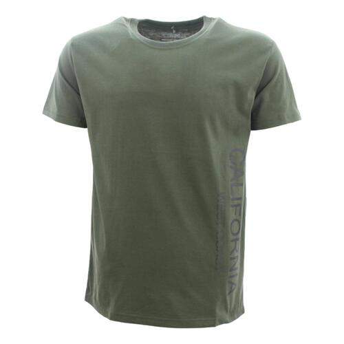 Men's Casual Crew Neck T-Shirt Tee Short Sleeve - California [Size: S] [Colour: Olive]