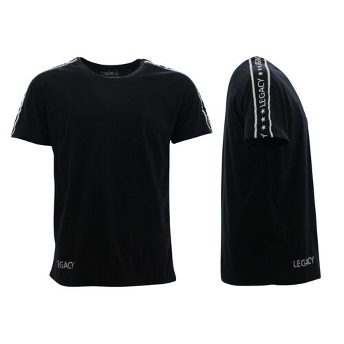 Men's Casual Crew Neck T-Shirt Tee Short Sleeve - Legacy [Size: S] [Colour: Black]