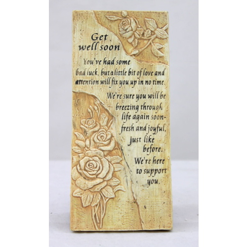 Freestanding Hanging/Wall Plaque with Inspirational Saying - Get well soon 