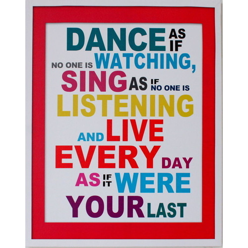 Inspirational Canvas on Frame Wall Décor Quotes - Dance as if No One is Watching [Quote: Dance as if] 
