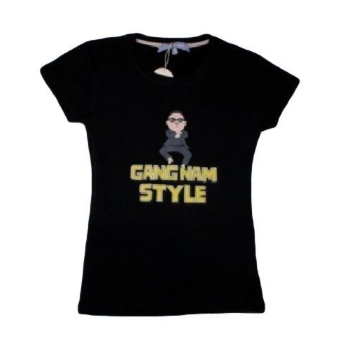 Womens Girls T-Shirt PSY Inspired Gangnam Style T Shirt - Crew Neck / V-Neck