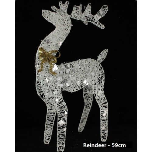 Christmas Wire Decoration w Glitter Tree Reindeer 36-60cm 14"-23" Xmas Décor [Design: Reindeer] 