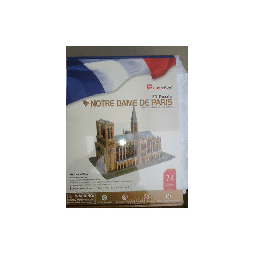 3D Puzzle 74 Pieces Notre Dame De Paris World's Great Architecture