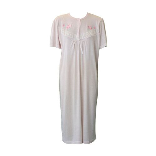 NEW Women's Ladies Cotton Nightie Night Gown Pajamas Pyjamas PJ Sleepwear[Size: 14] [Colour: Light Pink]
