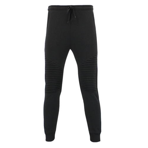 Men's Unisex Fleece Lined Jogger Track Pants Casual Gym Pockets Slim Cuff [Size: 2XL] [Colour: Black]
