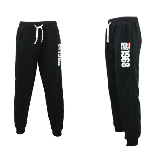 Men's Skinny Jogger Track Pants Cuff Trousers Trackies Sweat Pants - ATHDPT 1968 [Size: S] [Colour: Black]