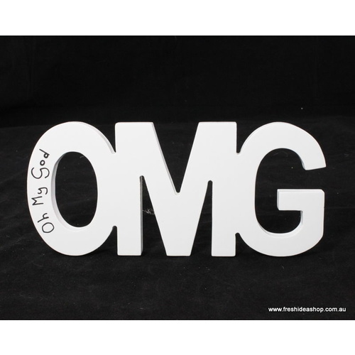 Wooden Words Text Abbreviation Freestanding/Hanging - OMG 'Oh My God'