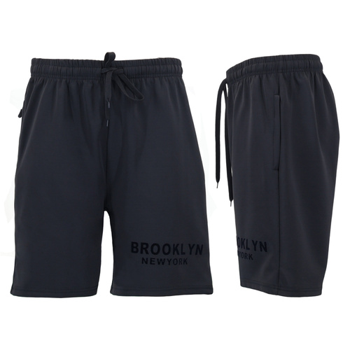 FIL Mens Shorts w/ Zipped Pockets Casual Active Sports Gym - Brooklyn New York [Size: S] [Colour: Black]
