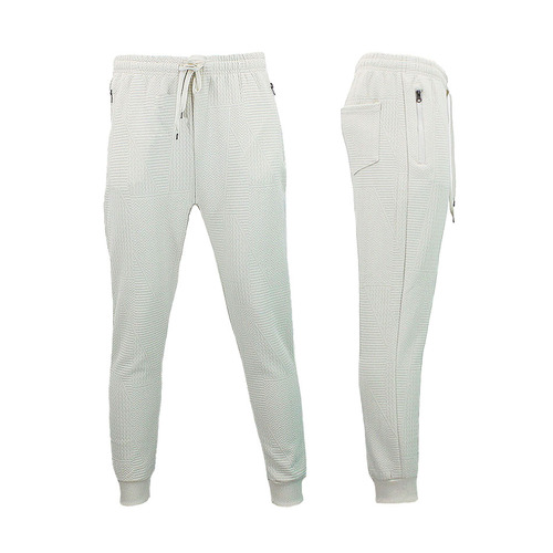 FIL Men's Lightweight Track Pants Jogger Trackies Sweats w Zip Pockets [Size: L] [Colour: Cream]