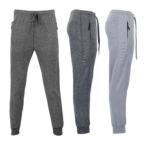 FIL Mens Lightweight Track Pants Joggers w/ Zipped Pockets - Brooklyn Embossed [Size: S] [Colour: Black]