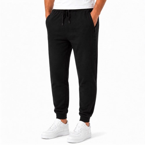 Men's Fleece Jogger Track Pants Cuff Trousers Trackies Sweat Pants BROOKLYN [Size: S] [Colour: Black]