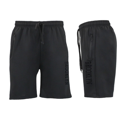 FIL Men's Gym Sports Jogging Casual Basketball Shorts Zipped Pockets - Brooklyn [Size: S] [Colour: Black]