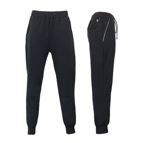 FIL Men's Fleece Tapered Track Pants Joggers Sweatpants with Zipper Pockets [Size: S] [Colour: Black]