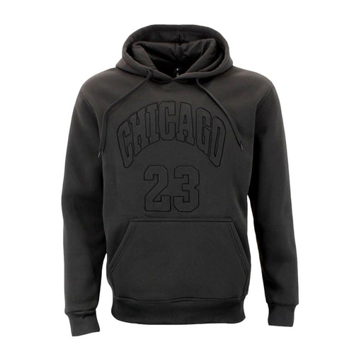 FIL Mens Embossed Fleece Hoodie Pullover Hooded Jumper Sweater - Chicago 23 [Size: S] [Colour: Black]