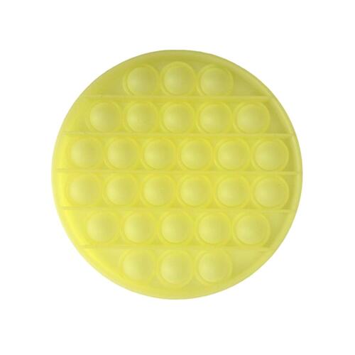 Pop Its Push It Pop Bubble Fidget Toy Sensory Stress Relief Tiktok Game Gift [Design: Glow-in-dark Round - Yellow]
