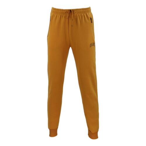 FIL Men's Fleece Track Pants Casual Gym Tracksuit Zipped Pockets LOS ANGELES [Size: S] [Colour: Yellow]
